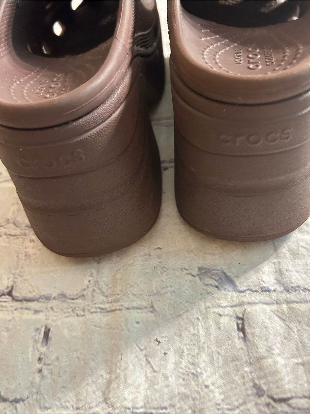 CROCS ICONIC COMFORT SIREN PLATFORM CLOGS AMIS BLOCK HEEL CHOCOLATE BROWN M4 W6 - Picture 6 of 12